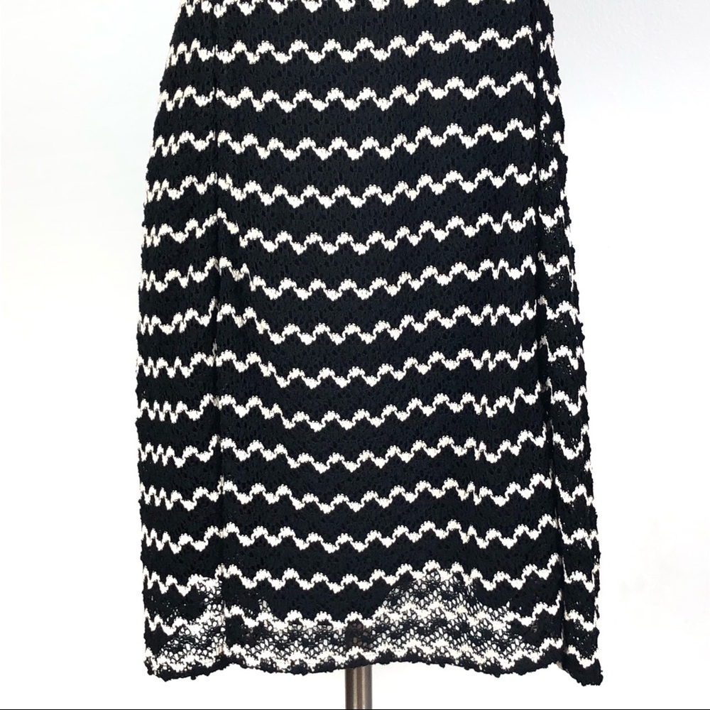 KARL LAGERFELD fit flare dress black white crochet - Picture 3 of 8